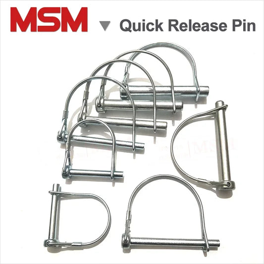 2PCS Spring Carbon Steel Round Arch Wire Shaft Locking Pin Safety Coupler Retainer D Shape Buckle Pin Farm Trailers Wagons