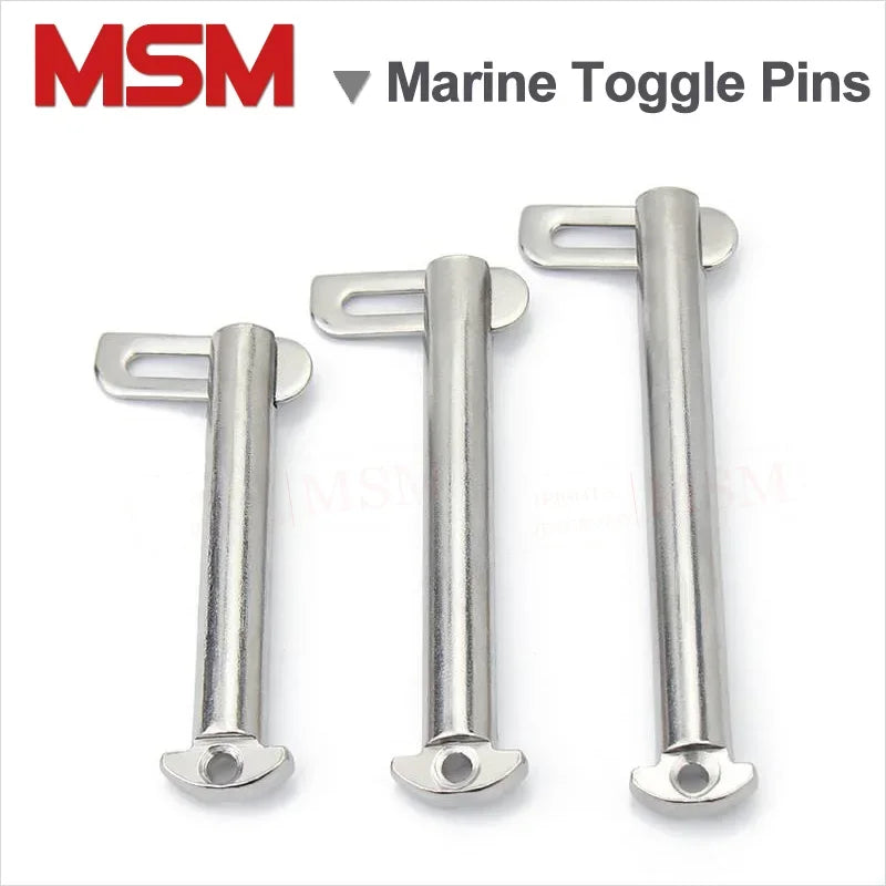 2PCS Stainless Steel Marine Toggle Pins With Tongues M8 M10 M12 M14 Length 40~100mm GB3473 B Style Boat Using Pins Tongue Bolt