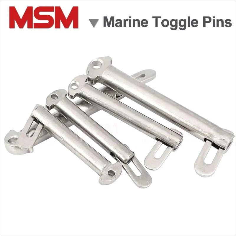 2PCS Stainless Steel Marine Toggle Pins With Tongues M8 M10 M12 M14 Length 40~100mm GB3473 B Style Boat Using Pins Tongue Bolt