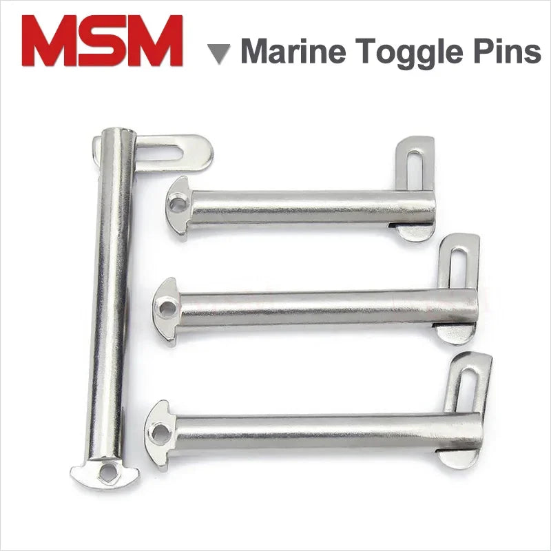 2PCS Stainless Steel Marine Toggle Pins With Tongues M8 M10 M12 M14 Length 40~100mm GB3473 B Style Boat Using Pins Tongue Bolt