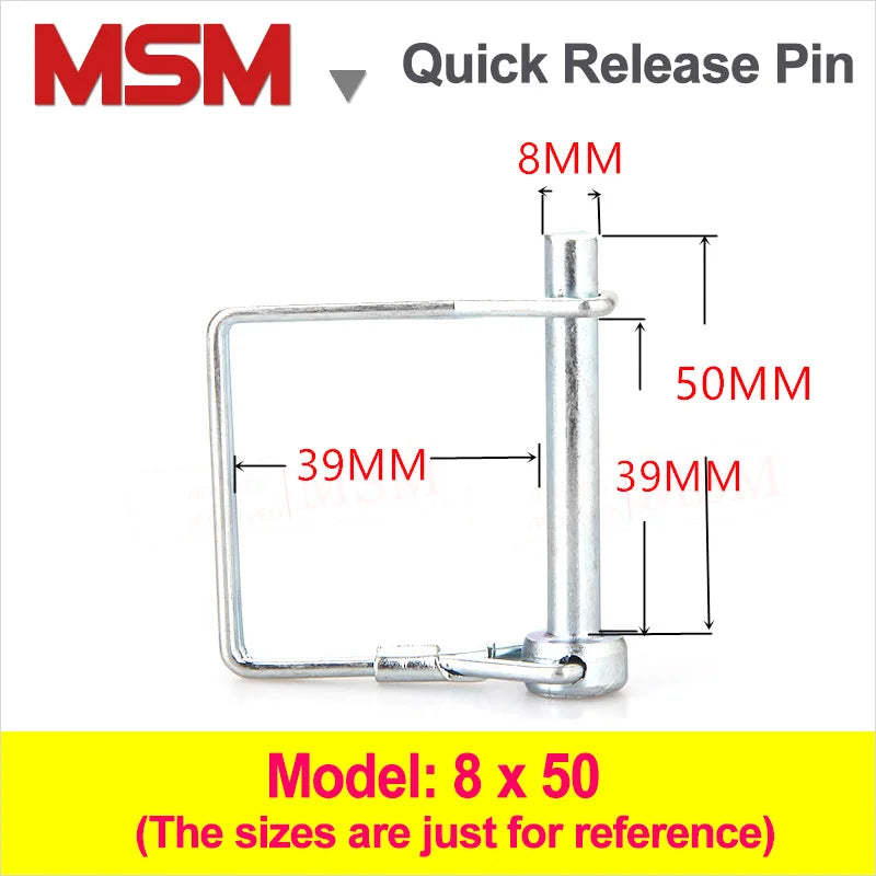 2PCS Steel Square Quick Lock Release Pins M5 M6 M8 M10 M12 Trailer Truck Coupler Safety Pin Shaft Locking Pin