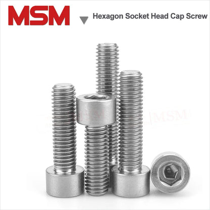 2Pc Acid/Alkali Resistant Corrosion Pure Titanium Hexagon Socket Head Cap Screws/Bolt/Hex Nut/Flat Washer Light Weight M10/12/16