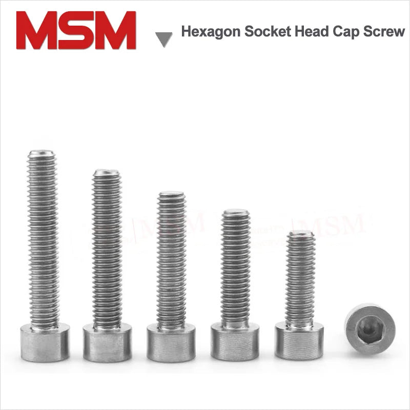 2Pc Acid/Alkali Resistant Corrosion Pure Titanium Hexagon Socket Head Cap Screws/Bolt/Hex Nut/Flat Washer Light Weight M10/12/16