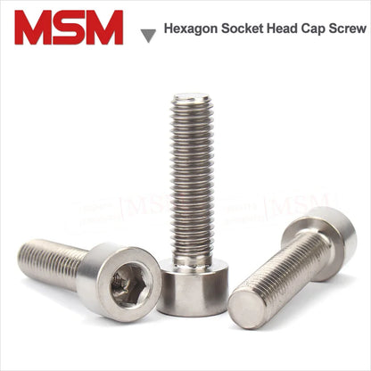 2Pc Acid/Alkali Resistant Corrosion Pure Titanium Hexagon Socket Head Cap Screws/Bolt/Hex Nut/Flat Washer Light Weight M10/12/16