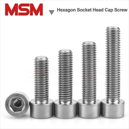 2Pc Acid/Alkali Resistant Corrosion Pure Titanium Hexagon Socket Head Cap Screws/Bolt/Hex Nut/Flat Washer Light Weight M10/12/16