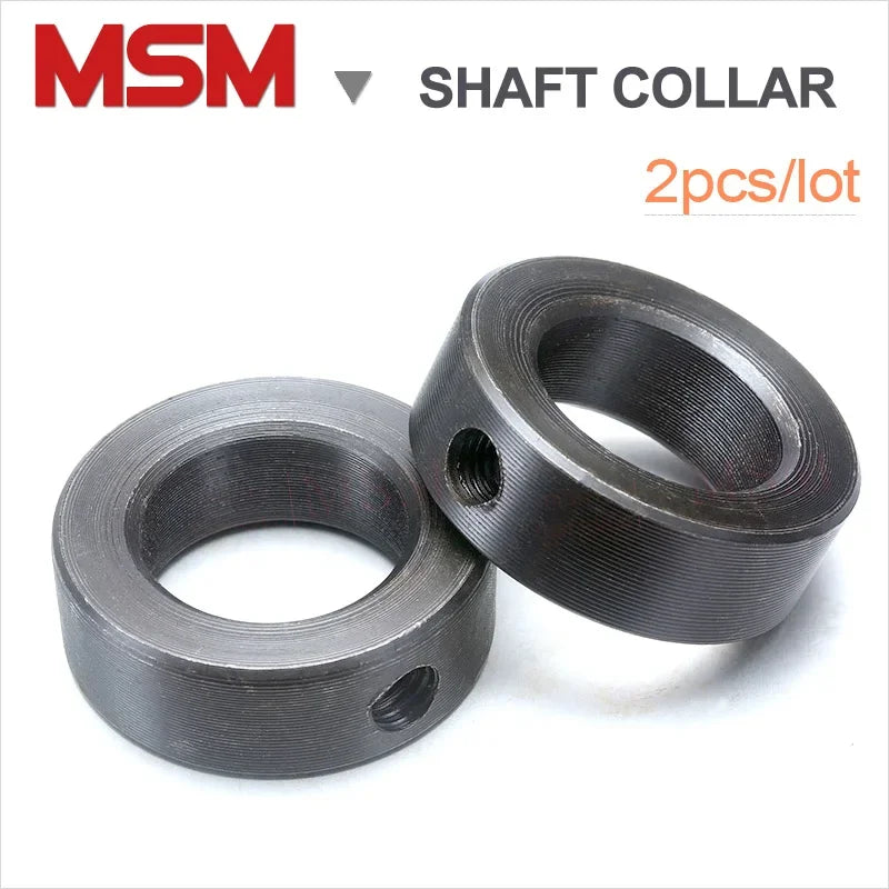 2Pcs Carbon Steel Shaft Collars Bore 8-30mm Screw Tighten Shaft lock Ring DIY Axle End Fixed Ring GB884 Positioning Metal Bush