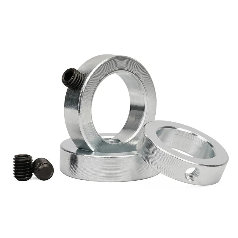 2Pcs Carbon Steel Zinc Coated Shaft Collars Screw Tighten Shaft locking Ring Axle End Fixed Ring GB884 Positioning Metal Bush