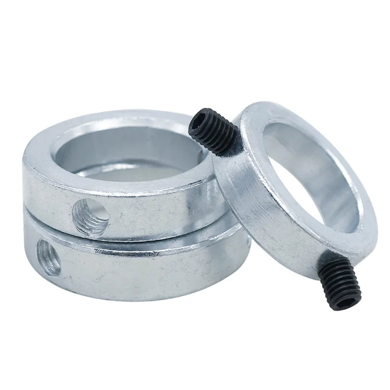 2Pcs Carbon Steel Zinc Coated Shaft Collars Screw Tighten Shaft locking Ring Axle End Fixed Ring GB884 Positioning Metal Bush