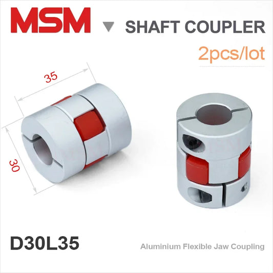 2Pcs MSM Motor Couplings D30L35  Flexible Plum Shaft Coupler 8mm 6mm 10mm 12mm Rubber Jaw Spider Couples CNC Ballscrew Connector