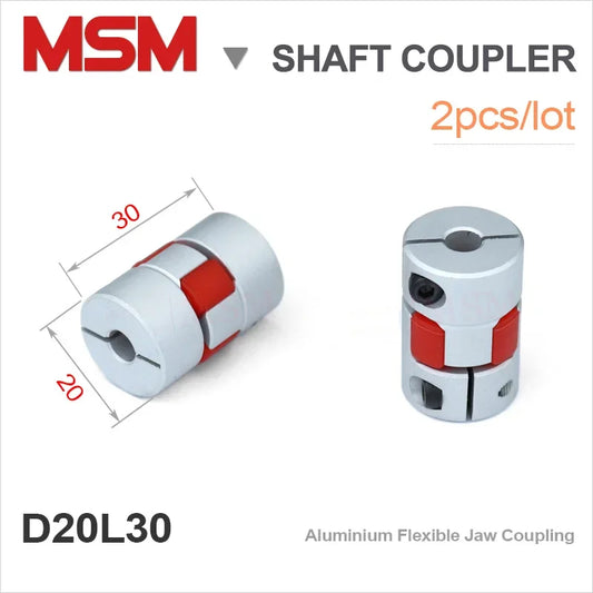 2Pcs MSM Shaft Couplings D20L30 Aluminium Elastic Plum Coupler Ballscrew Stepper Motor Link 6mm 6.35mm 10mm 3D Printer CNC Parts