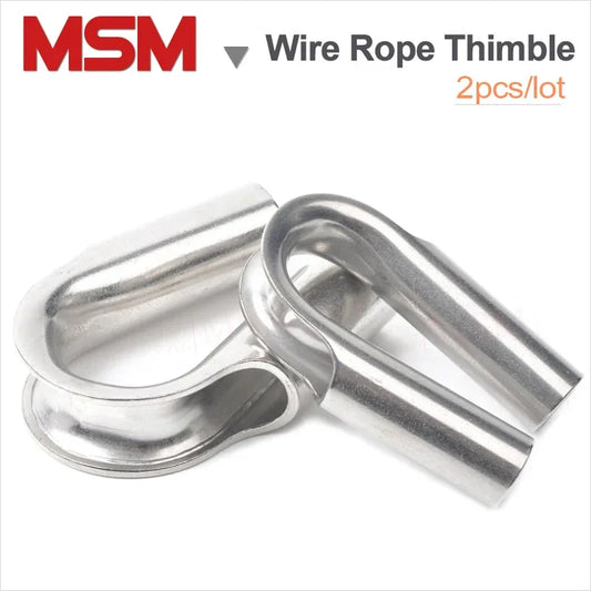 2Pcs Stainless Steel Tube-type Wire Rope Thimble M6/8/10/12/16/18/20/22 Tubular Heavy Duty Rigging Cable Thimble Winch Robe