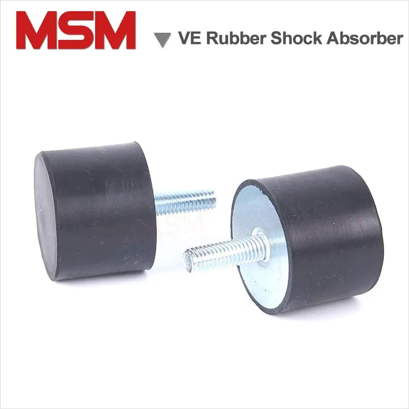 2Pcs VE One End Male Thread Rubber Shock Asbsorber Anti Vibration Isolation Mounting Feet Crash Pad Size 10~80mm Screw M4~M12