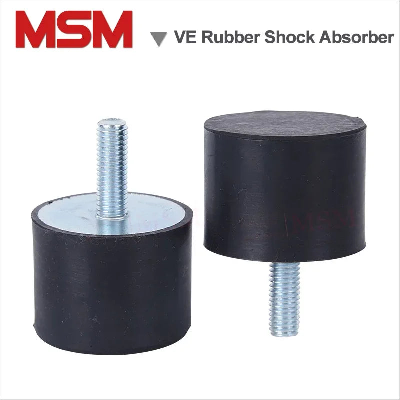 2Pcs VE One End Male Thread Rubber Shock Asbsorber Anti Vibration Isolation Mounting Feet Crash Pad Size 10~80mm Screw M4~M12