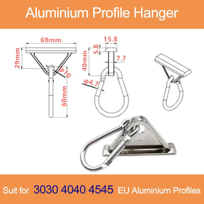 2pcs Aluminium Profile Hanger Zinc Alloy Removable Hanger Sliding Hook for 2020 3030 4040 4545 EU Standard Aluminium Profiles