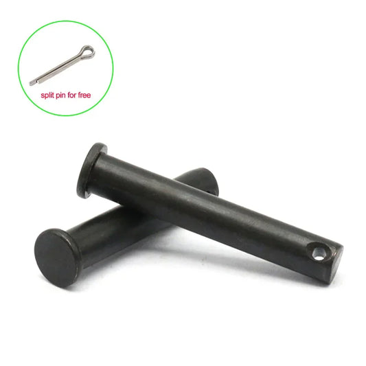 2pcs Carbon Steel Flat Head Dowel Pins Cylindrical with Split Pin M16/18/20/25/30 Positioning Clevis Bolt Shaft Cotter Pin Plug