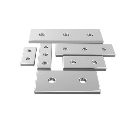 2pcs Hole Joining Strip Plate Straight Flat Aluminium Profile Reinforced Connector 2020 3030 4040 5050 6060 8080 2/3/4/6/8 Holes