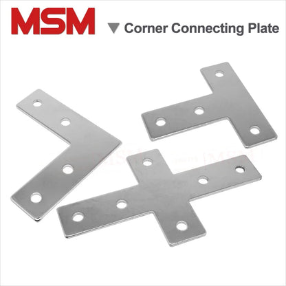 2pcs L Shape Hole Joining Strip Plate T Shape Flat Aluminium Profile Reinforced Angle Connector 2020 3030 4040 5050 4080 8080