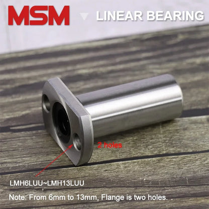 2pcs MSM Long Type Oval Flange Linear Bearings LHFCW/LMH6LUU LMH8LUU LMH10LUU LMH12LUU LMH16LUU LMH20LUU LMH25LUU LMH30LUU (mm)