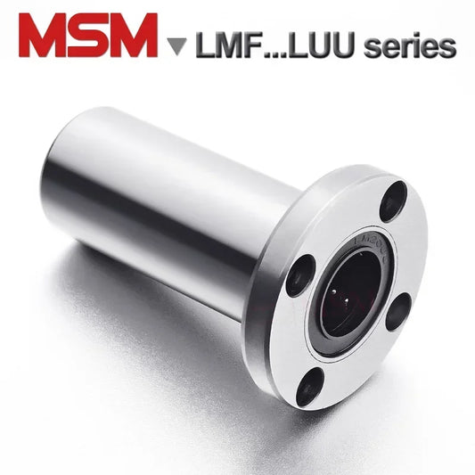 4pcs MSM Long Type Round Flange Linear Bearings LHFRW/LMF6LUU LMF8LUU LMF10LUU LMF12LUU LMF16LUU LMF20LUU LMF25LUU LMF30LUU(mm)