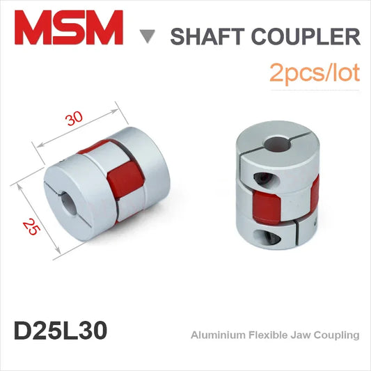 2pcs MSM Motor Shaft Couplers D25L30 Jaw Flexible Plum Clamp Coupling 8mm 5mm 6.35mm 10mm CNC Couples Ballscrew Spider Connector