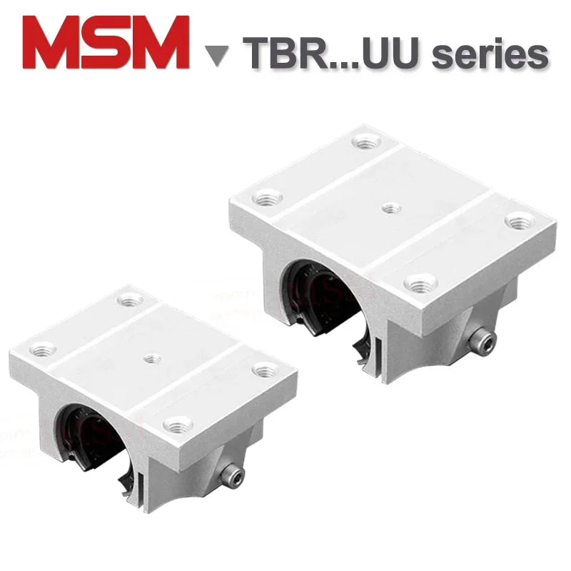 2pcs MSM Wide Linear Bearing Blocks TBR16UU TBR20UU TBR25UU TBR30UU Aluminium Housing Sliding Units TBR Round Rail Guide (mm)