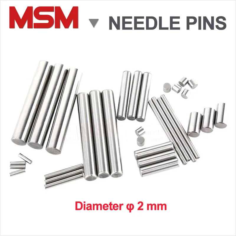 300/200/100PCS Diameter 2mm GCr15 Bearing Steel Cylindrical Pin Locating Dowel Needle Pin Roller Length [3-40mm]