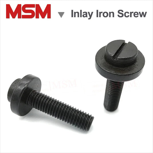 4 Pcs Carbon Steel Inlay Iron Screws With Slotted Round Head Imbed Bolt With Pad For CNC Lathe Insert Iron Adjusting M6/8/10/12