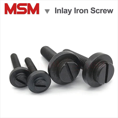 4 Pcs Carbon Steel Inlay Iron Screws With Slotted Round Head Imbed Bolt With Pad For CNC Lathe Insert Iron Adjusting M6/8/10/12