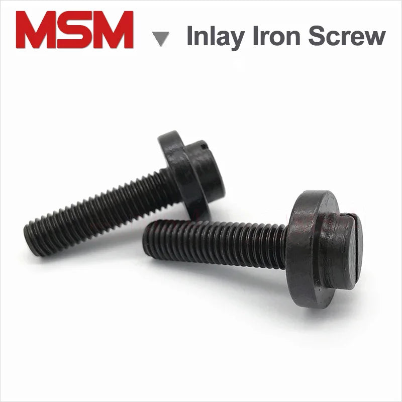 4 Pcs Carbon Steel Inlay Iron Screws With Slotted Round Head Imbed Bolt With Pad For CNC Lathe Insert Iron Adjusting M6/8/10/12