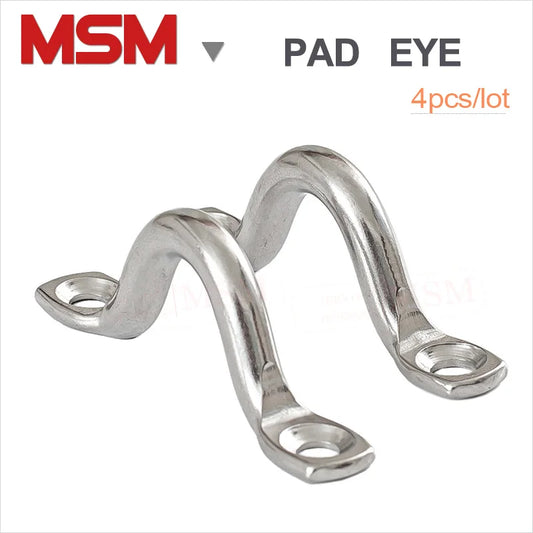 4 Pcs Stainless Steel Pad Eye Wire Eye Strap For Boat Yacht Ship Tie Down Doorknob Ceiling Hook Tie Down Anchor 4 5 6 8 10