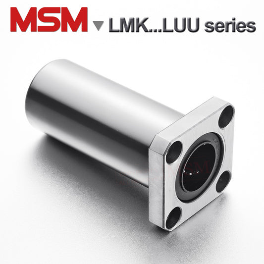 4pcs MSM Long Type Square Flange Linear Bearings LMK6LUU LMK8LUU LMK10LUU LMK12LUU LMK16LUU LMK20LUU LMK25LUU LMKL30UU LHFSW/SMK-GW (mm)