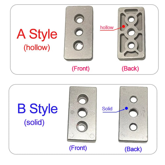 4pcs Aluminum Profile End Connection Plate 3060 4080 6060 8080 Adjusting Caster Cup Foot Support Plate A Hollow/B Solid Styles