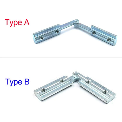 4pcs Aluminum Profile Simple Any Angle Connector Jointed Straight Line Connector Angle Free Adjusted EU Angled Groove Connector