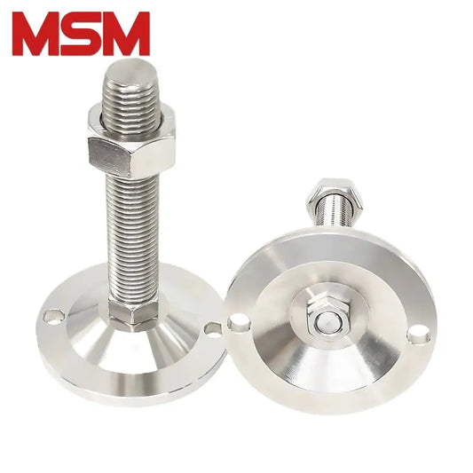 4pcs Heavy Duty Foot Cup 304 Stainless Steel Adjustable Leg Balance Support Swivel Base Screw Foot Pad for Machines Funitures