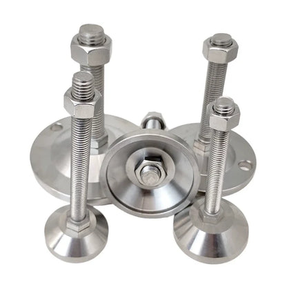 4pcs Heavy Duty Foot Cup 304 Stainless Steel Adjustable Leg Balance Support Swivel Base Screw Foot Pad for Machines Funitures
