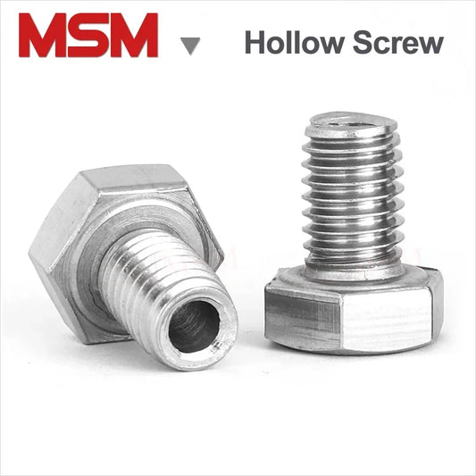 5/10PCS Stainless Steel External Hexagon Hollow Screw Outer Hexagonal Hollow Bolt M6 M8 M10 M12 For Mask Machine Threading Throu