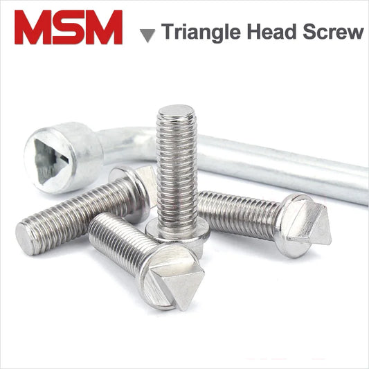 5/2 Pcs Stainless Steel Male Triangle Head Bolt Anti-theft Screw With Matching Wrenchs Chassis Bolts M6 M8 M10 Screw With Tool