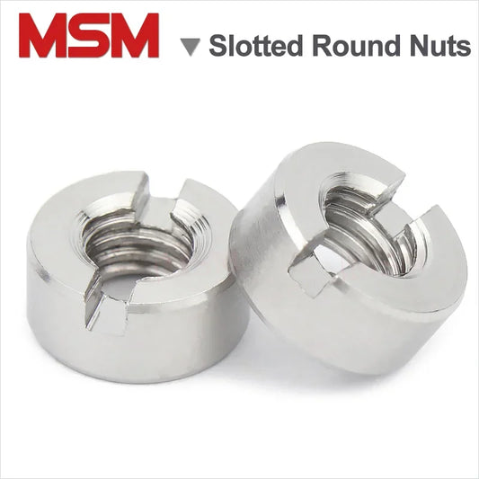 5 Pcs Stainless Steel Slotted Round Nut M3 M4 M5 M6 M8 M10 Coupling Nut/Connector With Slot