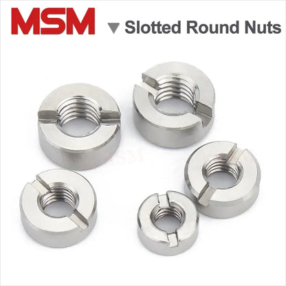5 Pcs Stainless Steel Slotted Round Nut M3 M4 M5 M6 M8 M10 Coupling Nut/Connector With Slot