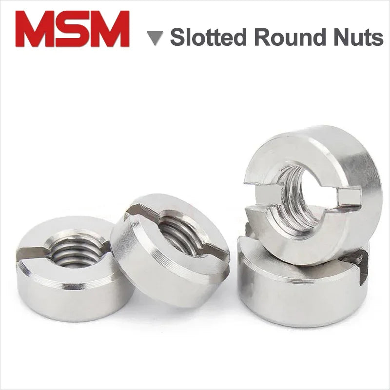 5 Pcs Stainless Steel Slotted Round Nut M3 M4 M5 M6 M8 M10 Coupling Nut/Connector With Slot