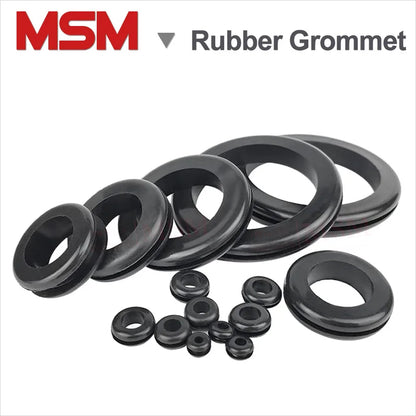 50/10 Pcs European Style Double Sides Blanking Hole Rubber Grommet Rubber Seal Assortment For Protecting Wires Cable