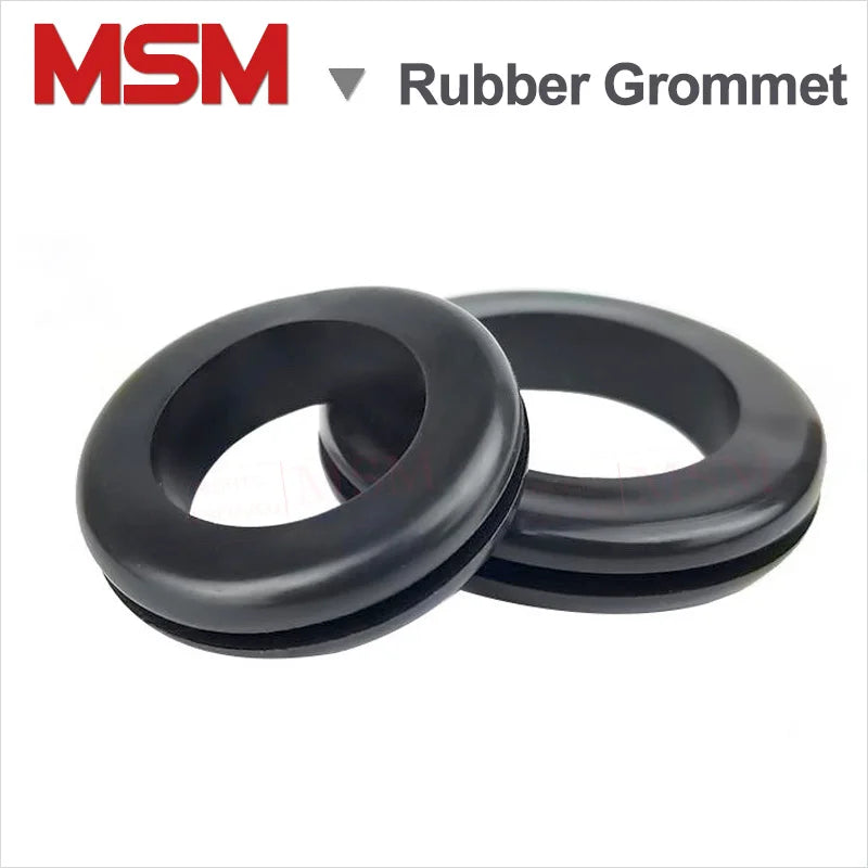 50/10 Pcs European Style Double Sides Blanking Hole Rubber Grommet Rubber Seal Assortment For Protecting Wires Cable