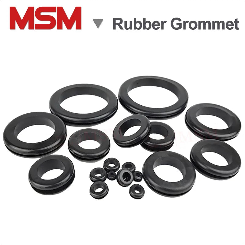 50/10 Pcs European Style Double Sides Blanking Hole Rubber Grommet Rubber Seal Assortment For Protecting Wires Cable