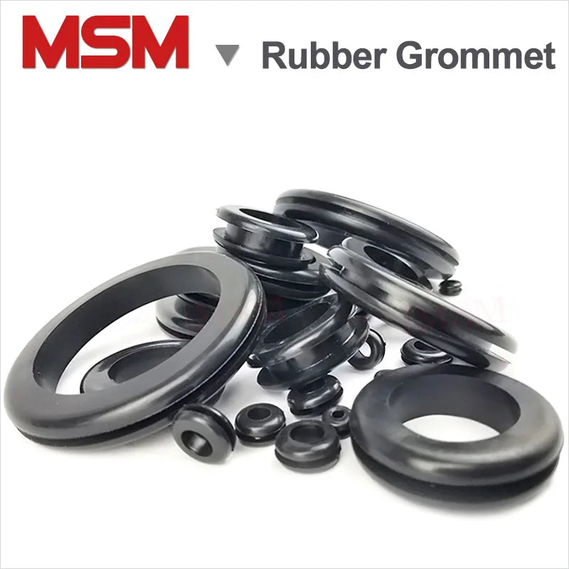 50/10 Pcs European Style Double Sides Blanking Hole Rubber Grommet Rubber Seal Assortment For Protecting Wires Cable