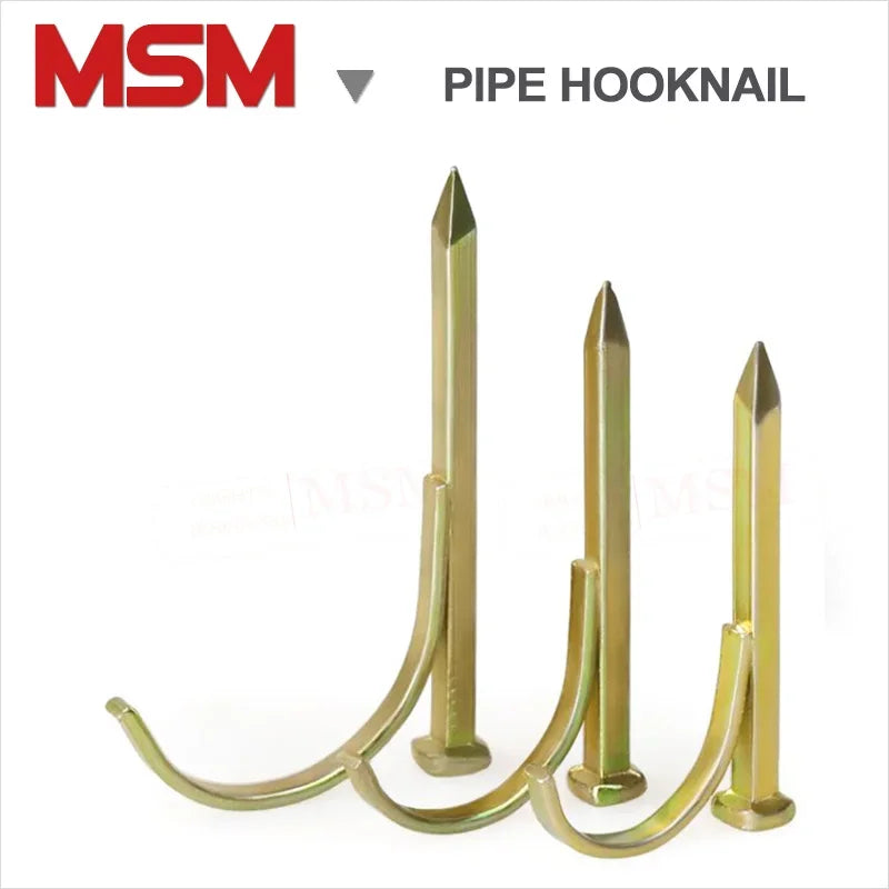 50/100PCS High Strength Carbon Steel Pipe Hook Nail U Shape Cement Wall Pipe Holder Nail for 1/2 3/4 1 Inch  Pipes Installing