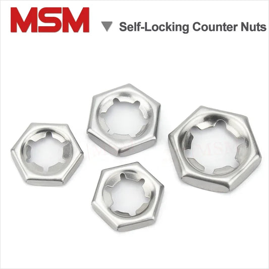 50/20 Pcs Stainless Steel Self-Locking Counter Nuts With Six Teeth Tight Nuts M6 M8 M10 M12 M14 M16 M18 M20 M24 M30