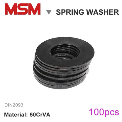 100pcs MSM Disc Springs 50CrVA Compression Gasket Outer Diameter 6/8/10/12.5/14/16/18/20mm Conical Washer