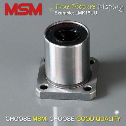 4pcs MSM Square Flange Linear Bearings LHFS/SMK/LMK6UU LMK8UU LMK8SUU LMK10UU LMK12UU LMK16UU LMK20UU LMK25UU LMK30UU LMK35UU mm