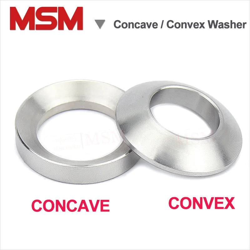 5PCS Stainless Steel Concave Washer With Cone Face /Convex Washers With Ball Face Spherical Gaskets Harden M6 M8 M10 M12 M16 M20