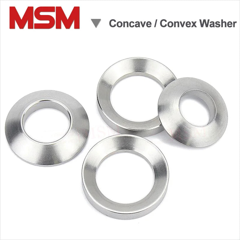 5PCS Stainless Steel Concave Washer With Cone Face /Convex Washers With Ball Face Spherical Gaskets Harden M6 M8 M10 M12 M16 M20